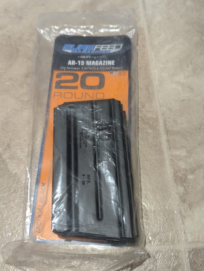 Okay Industries Surefeed 20rd straight G.I. mags Mil-Spec Grey & Tactical Black