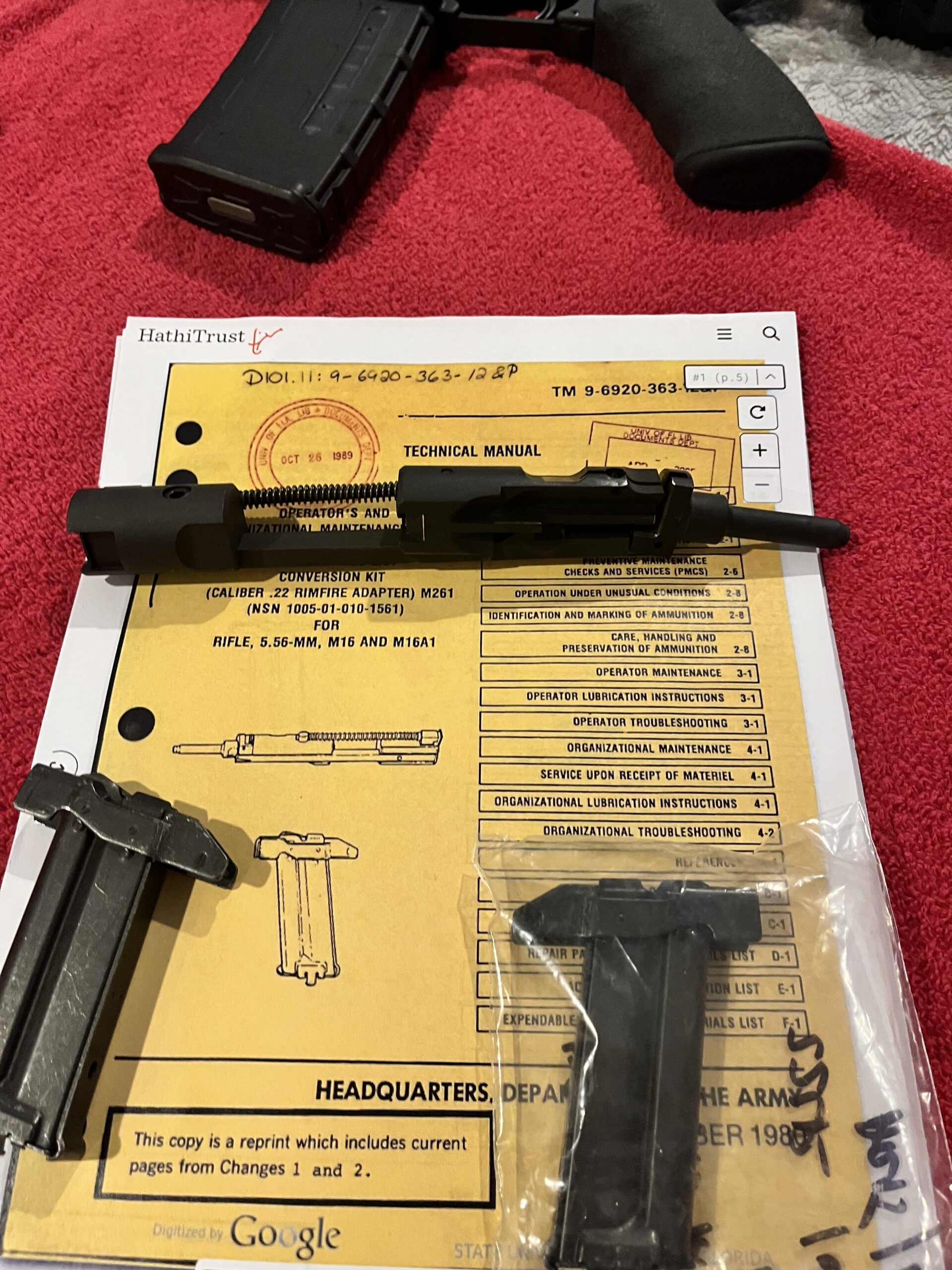 M261 Conversion Kit. NSN1005-01-010-1561