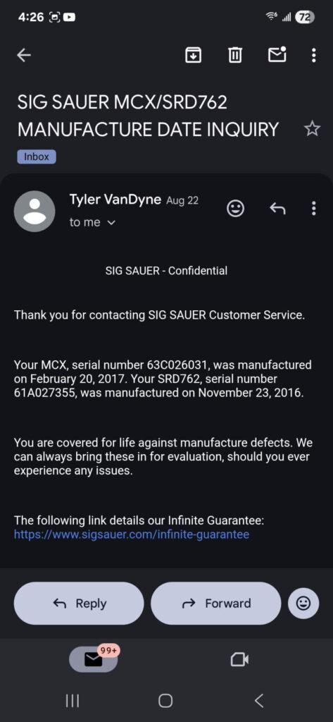 Sig SRD Direct thread 762 LVAW can