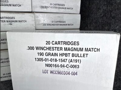 290 Rounds of A191 300 Win Mag Ammo